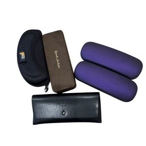 Assorted Eyeglass Cases - Black, Brown, Purple